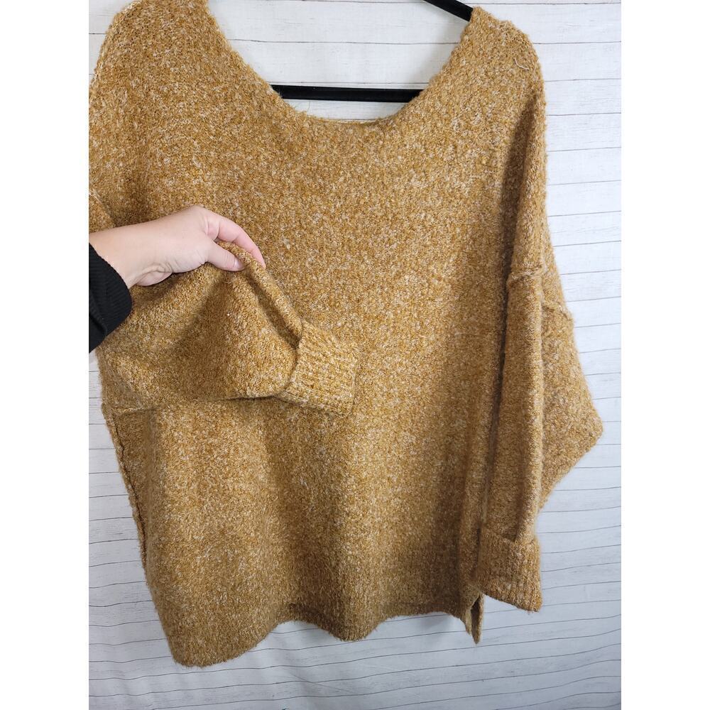 Free People Moira Wool-Blend Slouchy Tunic Sweater in Honeycomb, sz small - Picture 4 of 13